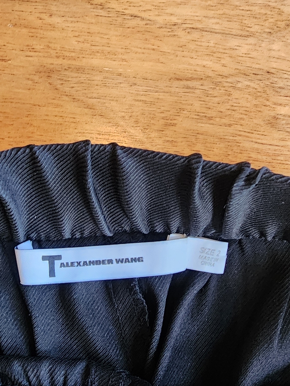 Alexander Wang Black Silk Straight-Leg Pull-On Pants Size 2 - Picture 4 of 6